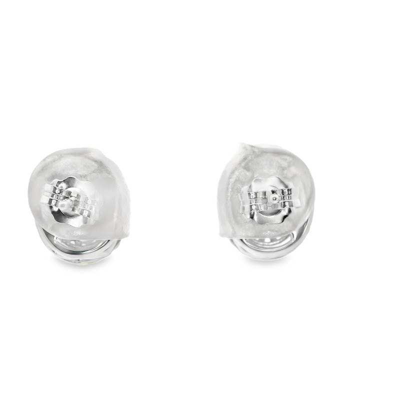 SS & Gold Plated Created White Sapphire Earrings