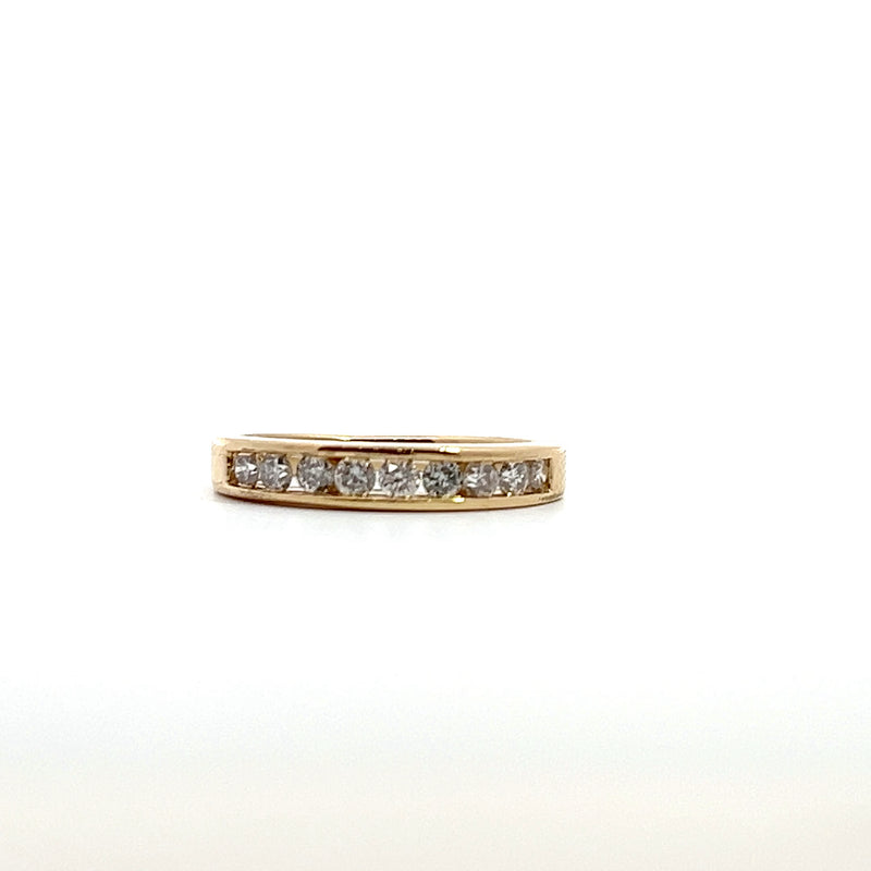 14K YG Channel Set Diamond Wedding Band