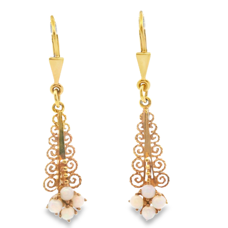 14K YG Opal Drop Earrings