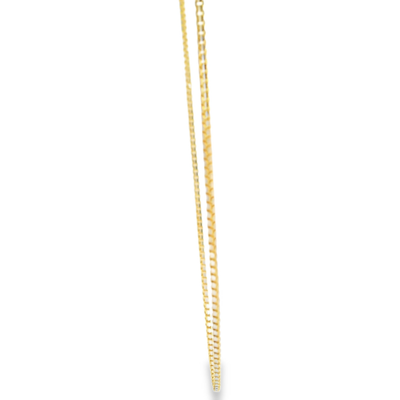 10K Two Tone Diamond Cut Box Chain 18"