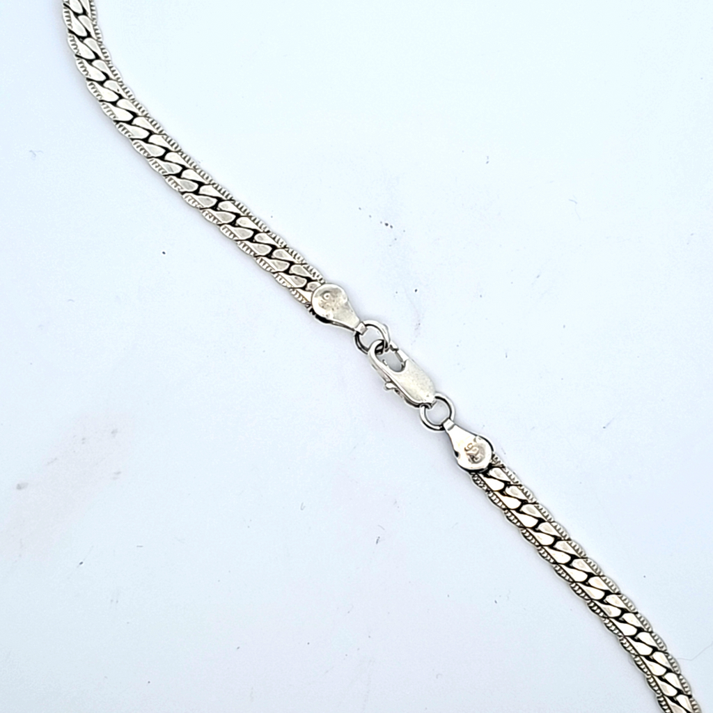 Sterling Silver Flat Curb Link Chain 20.5"