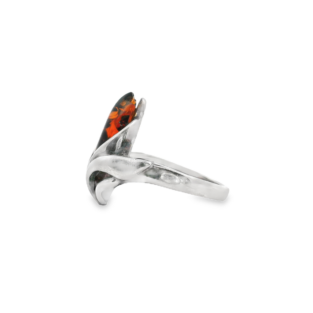 Sterling Silver Amber Ring