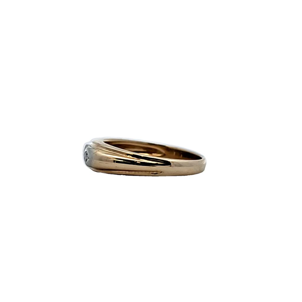 14K Two Tone Diamond Band