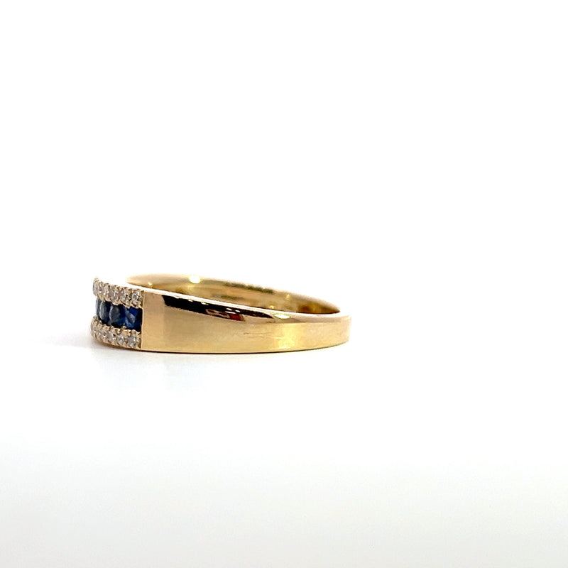 14K YG Sapphire & Diamond Band