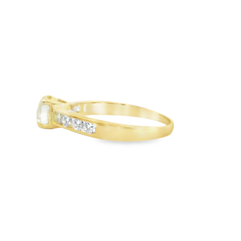 18K YG Channel Set Diamond Ring Mounting