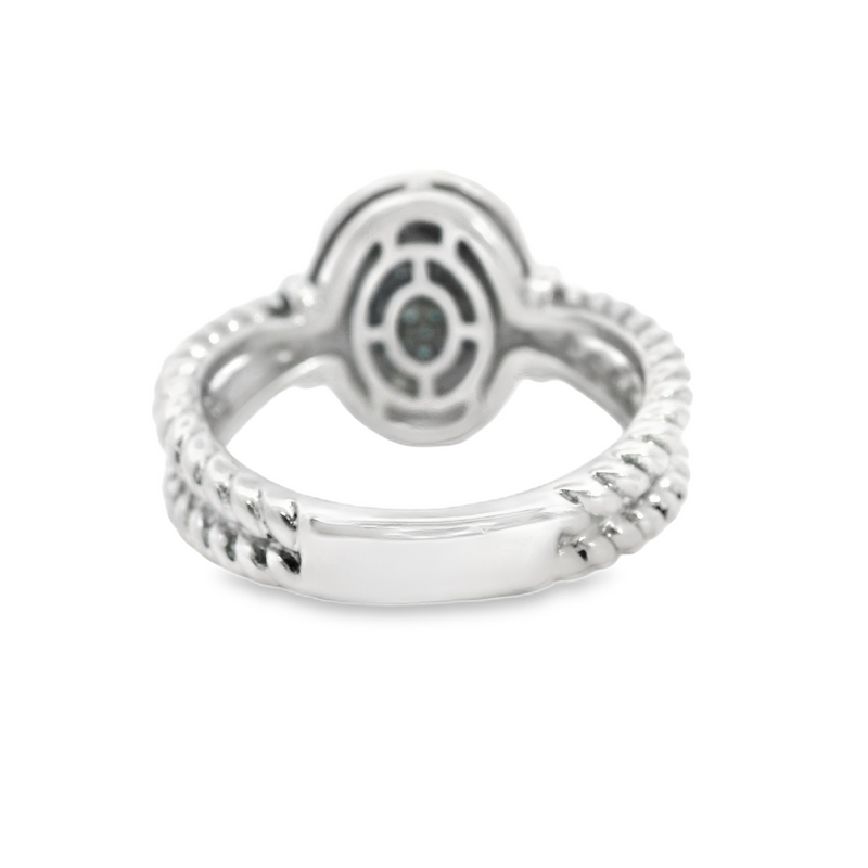 Sterling Silver Blue Diamond Ring