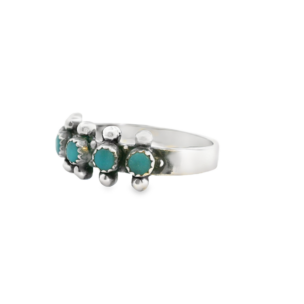 Sterling Silver Native American Turquoise Band Size 9.25