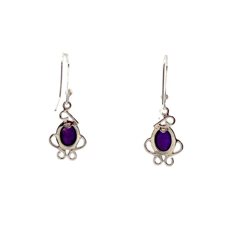 Sterling Silver Amethyst Dangle Earrings