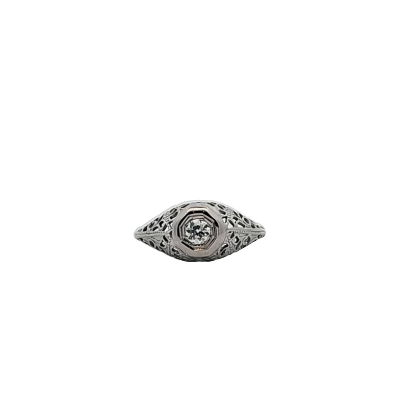 18K WG Vintage Diamond Ring