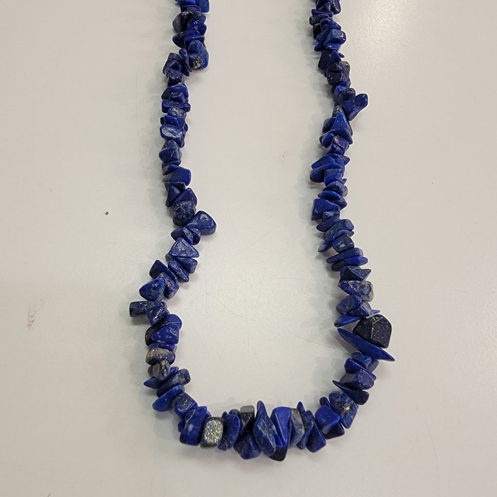 Sterling Silver Lapis Necklace 34"