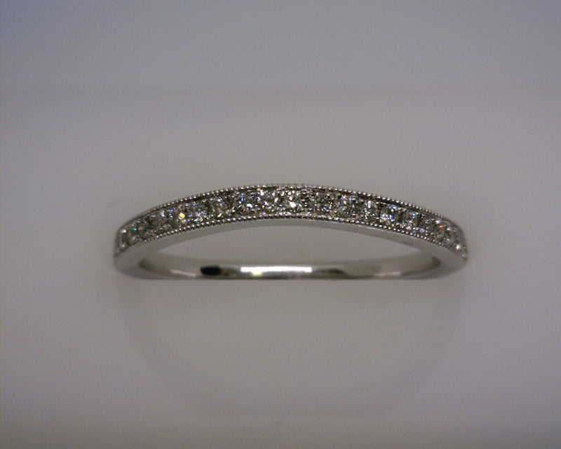 14K WG CURVED  WEDDING RING