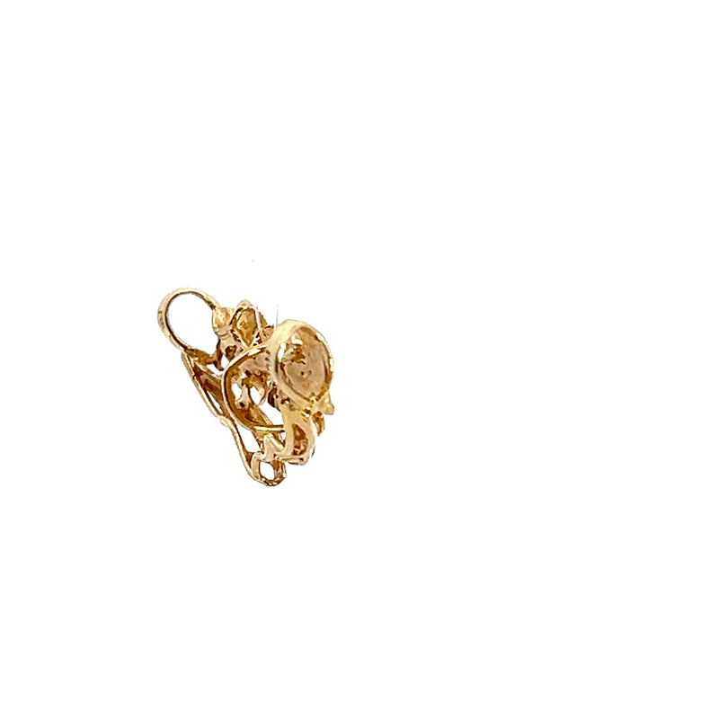 14K YG Fancy Flower Diamond Pendant