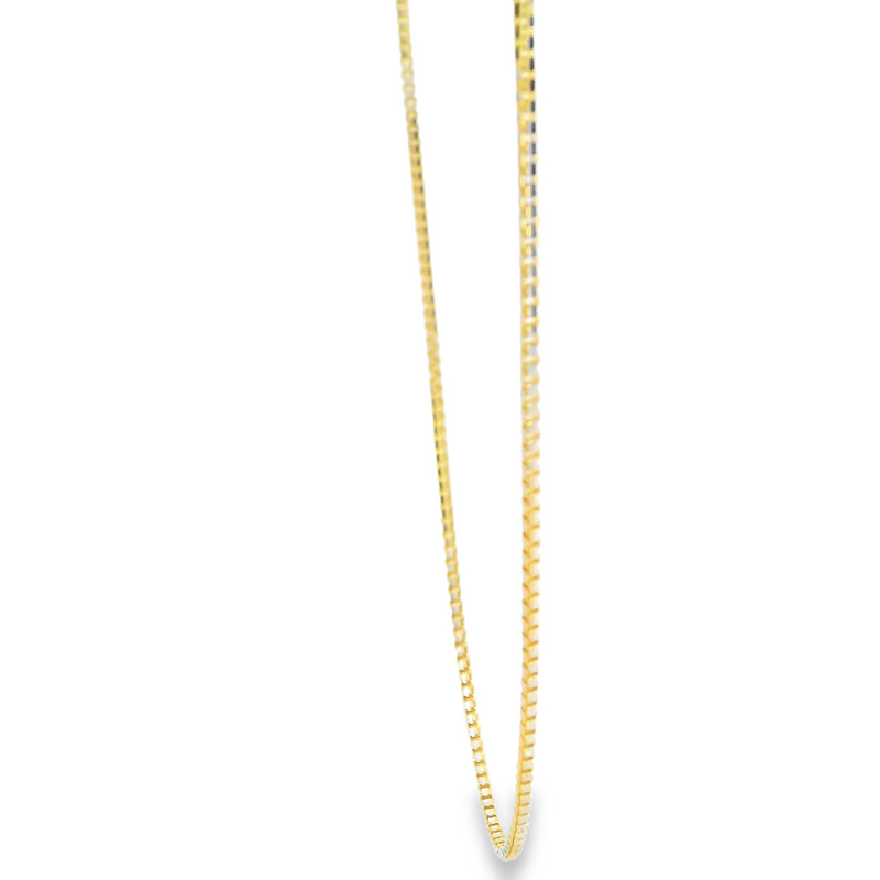 10K Two Tone Diamond Cut Box Chain 18"