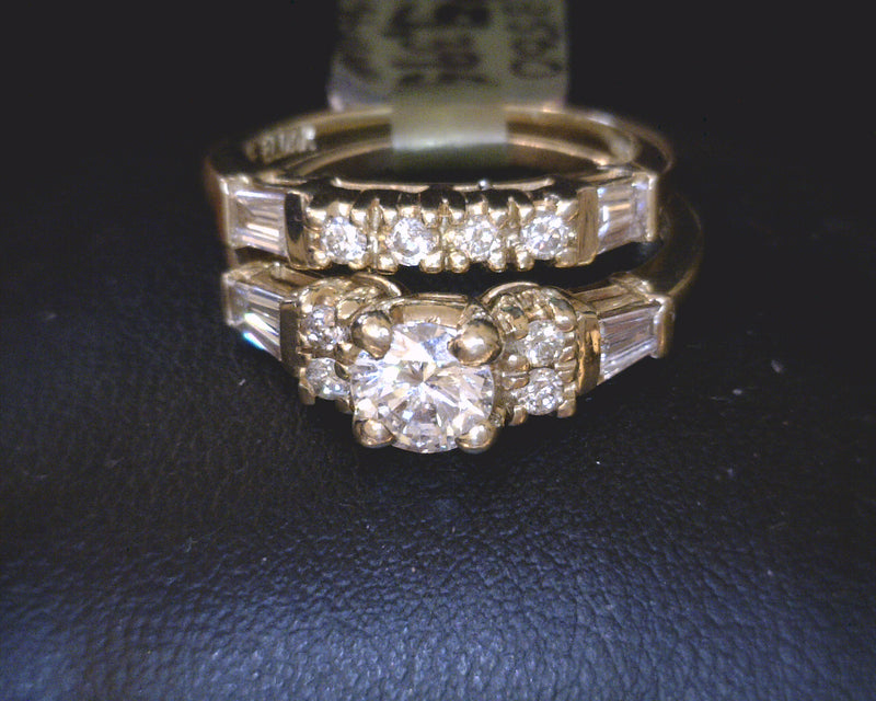 14K YG DIAMOND ENGAGEMENT RNIG SET