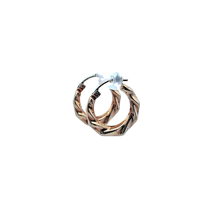 14K YG Twisted Style Hoop Earrings