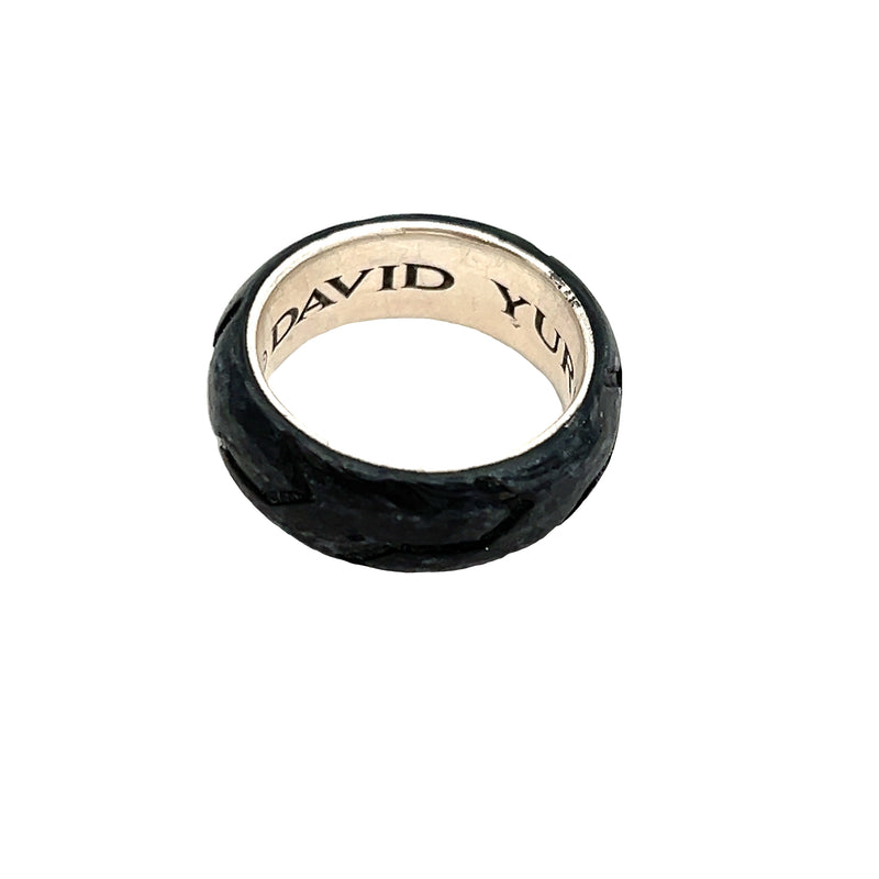 David Yurman Sterling Silver Carbon Fiber Ring