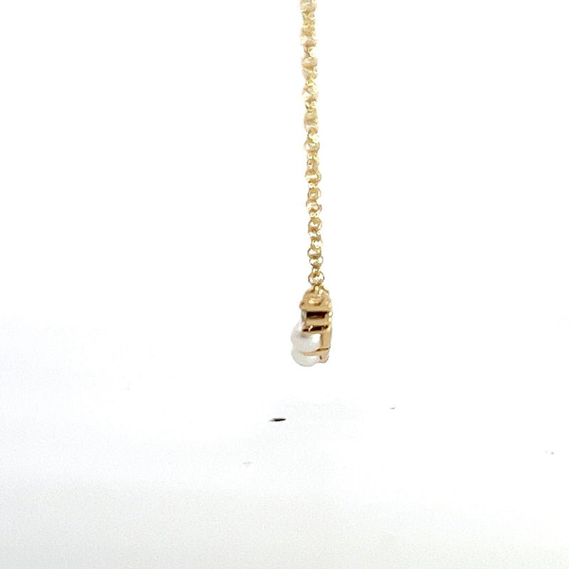 14K YG Pearl & Diamond Necklace