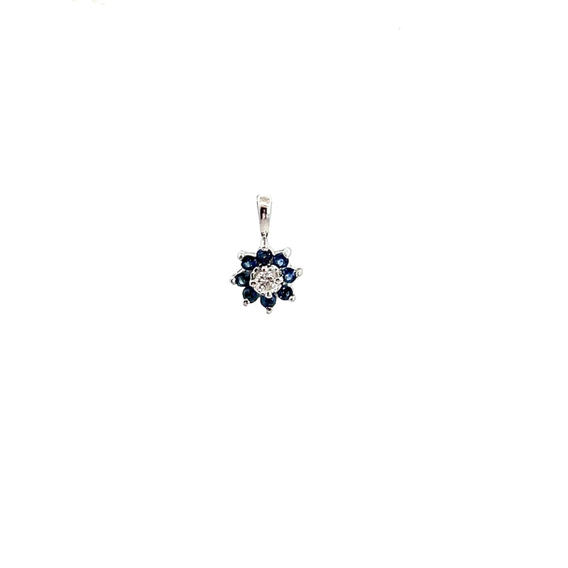 14K WG Sapphire & Diamond Pendant