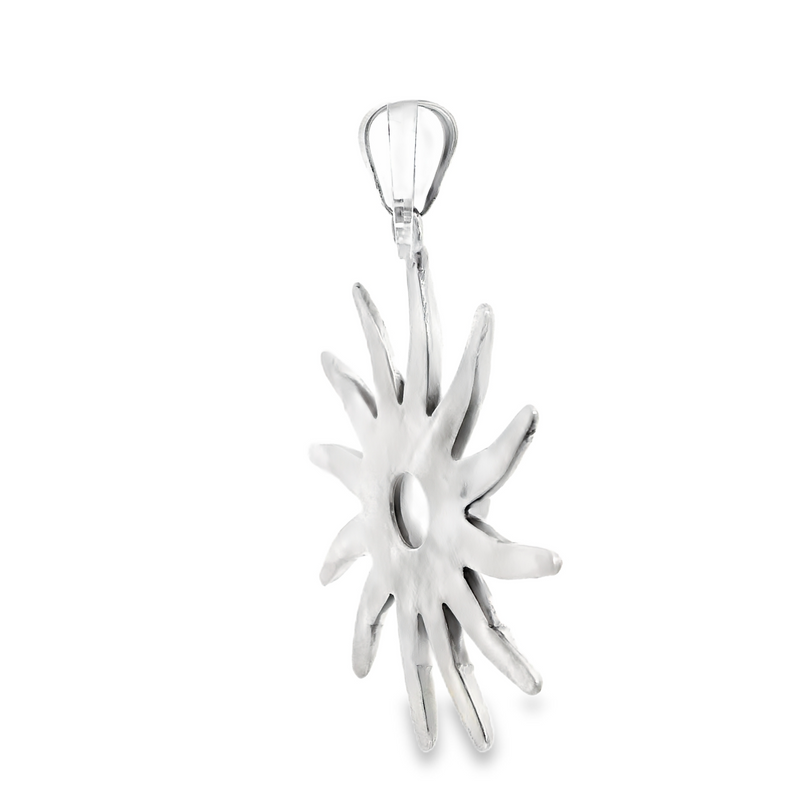 Sterling Silver Rainbow Moonstone Starburst Pendant