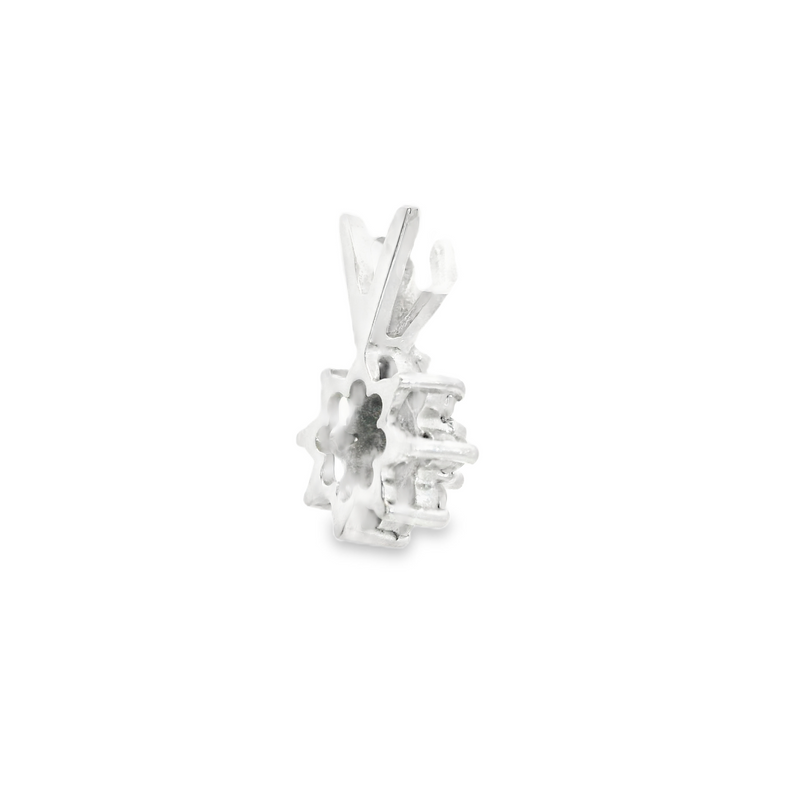 14K WG Flower Diamond Pendant