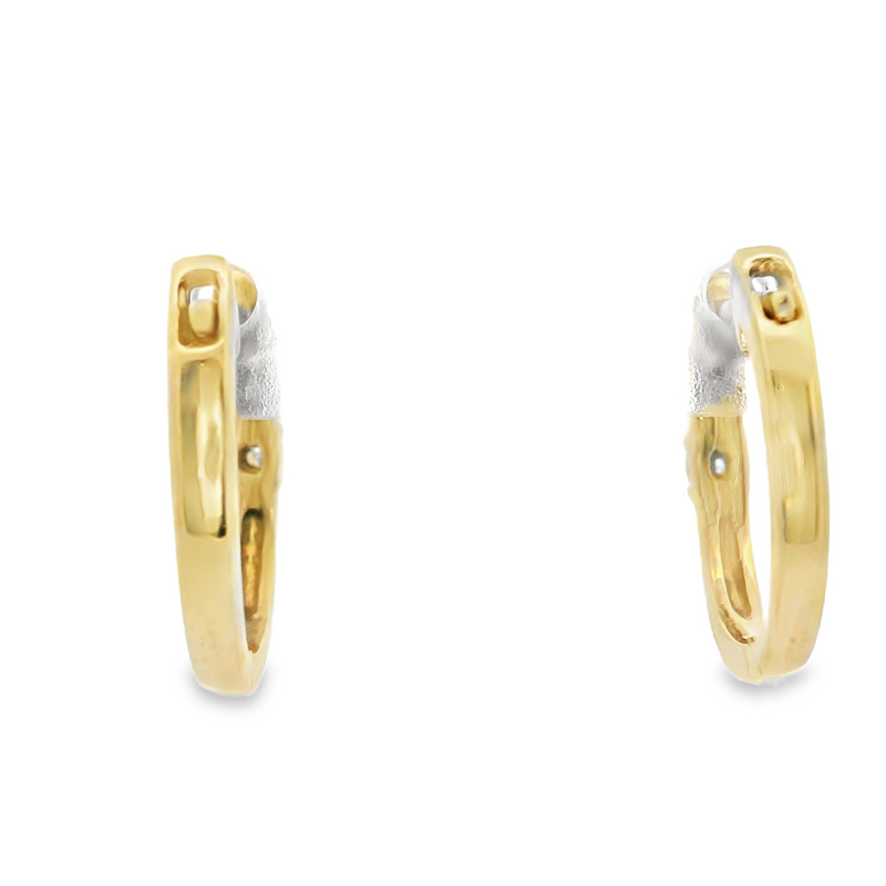 Gold Plated Silver Diamond Hoop Earrings