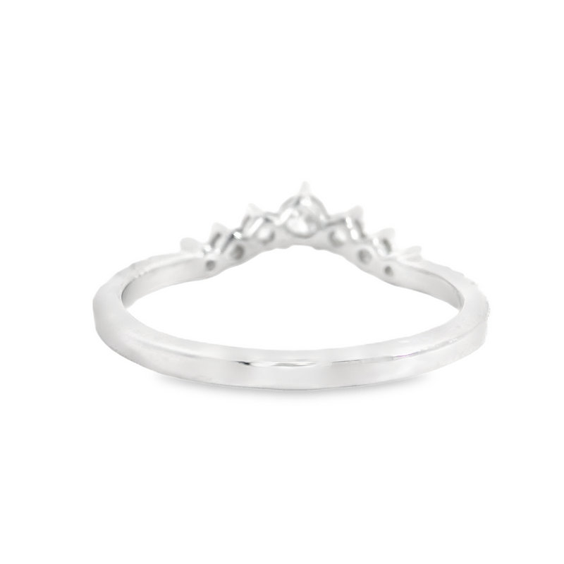 14K WG Curved Diamond Band