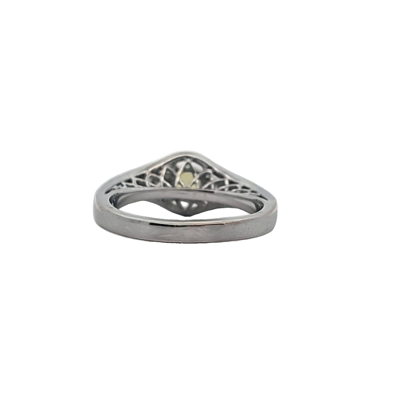 14K WG Yellow Sapphire & Diamond Ring