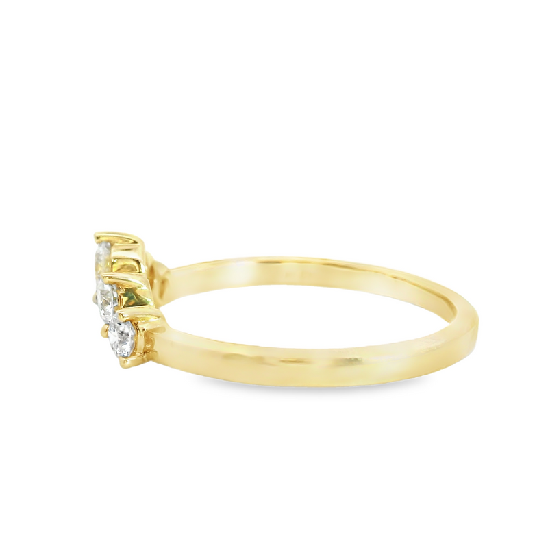 14K YG Curved Diamond Band 0.4