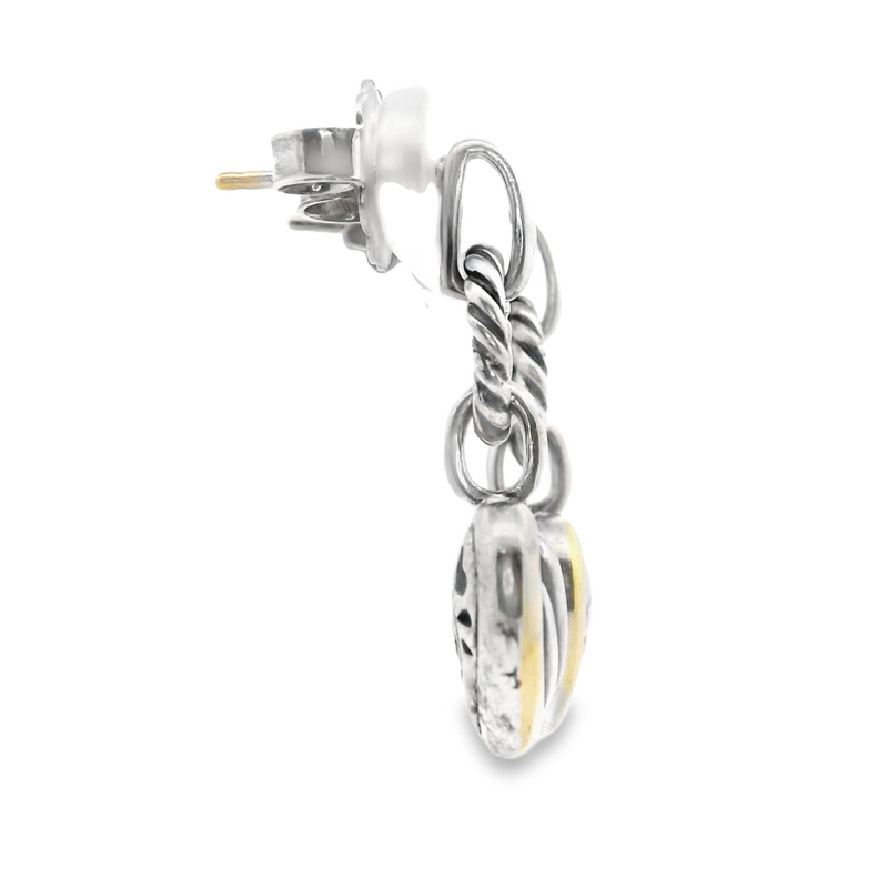 David Yurman Sterling Silver & 18K Yellow Gold Dangle Earrings