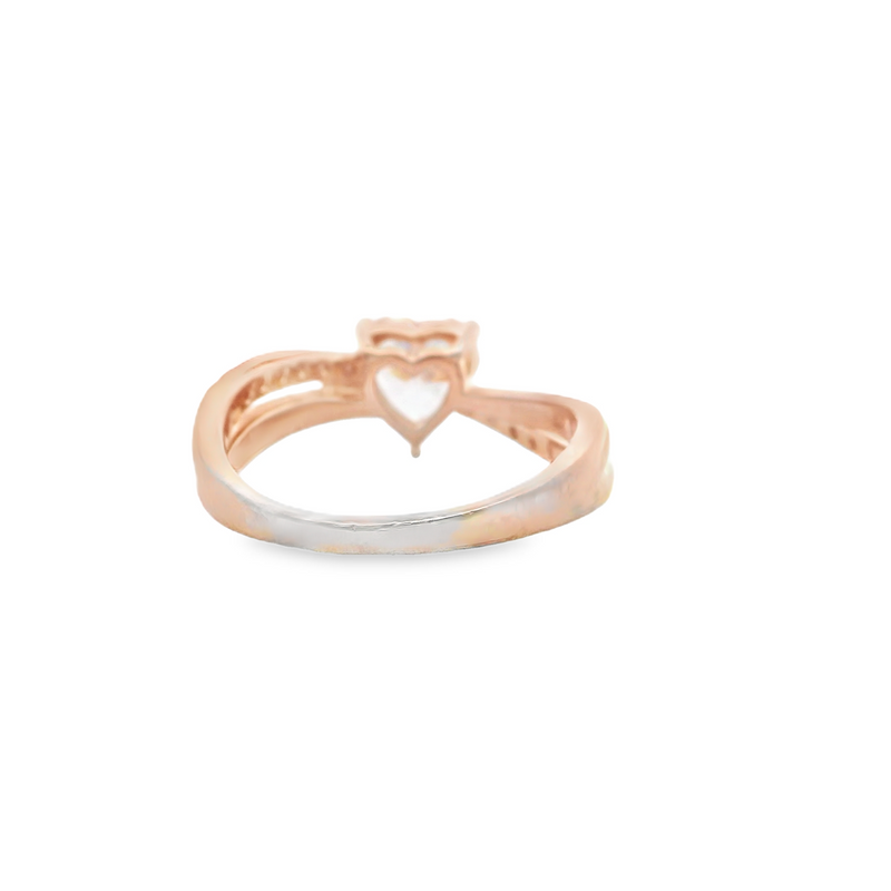 Rose Gold Plated Sterling Silver CZ Ring