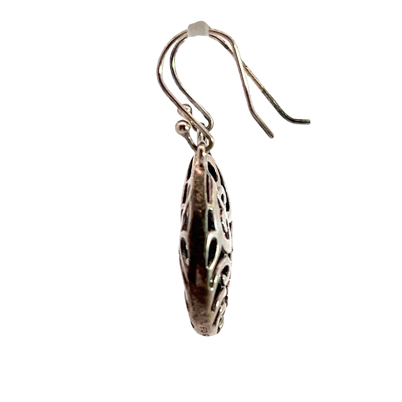 Sterling Silver Bali Design Drop Earrings