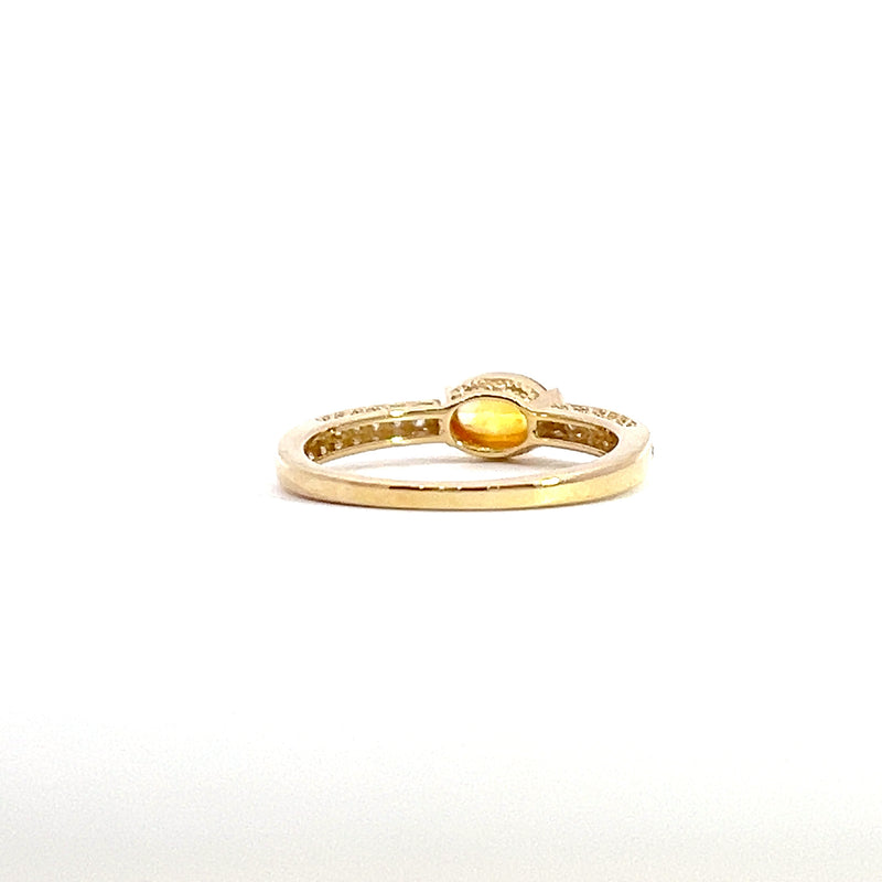 14K YG Yellow Sapphire & Diamond Ring