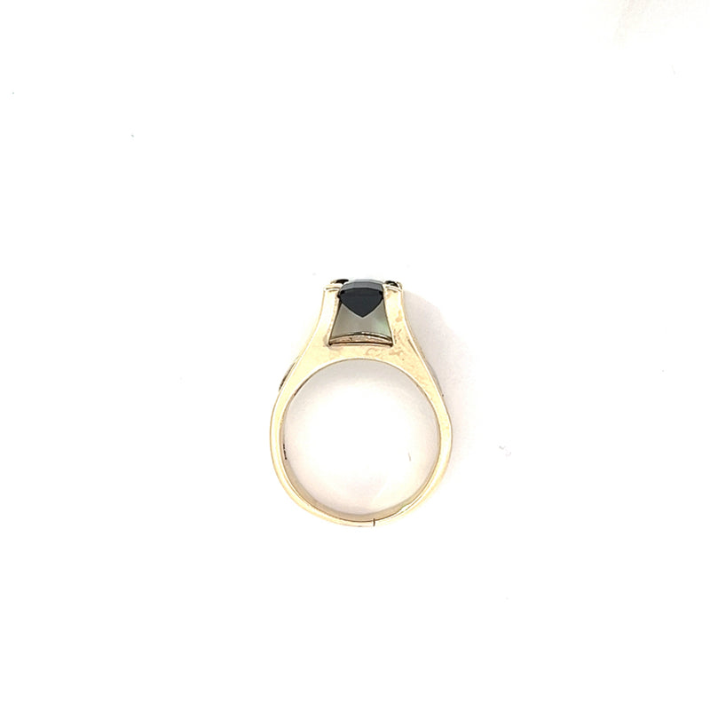 14K Two Tone Tourmaline & Diamond Ring