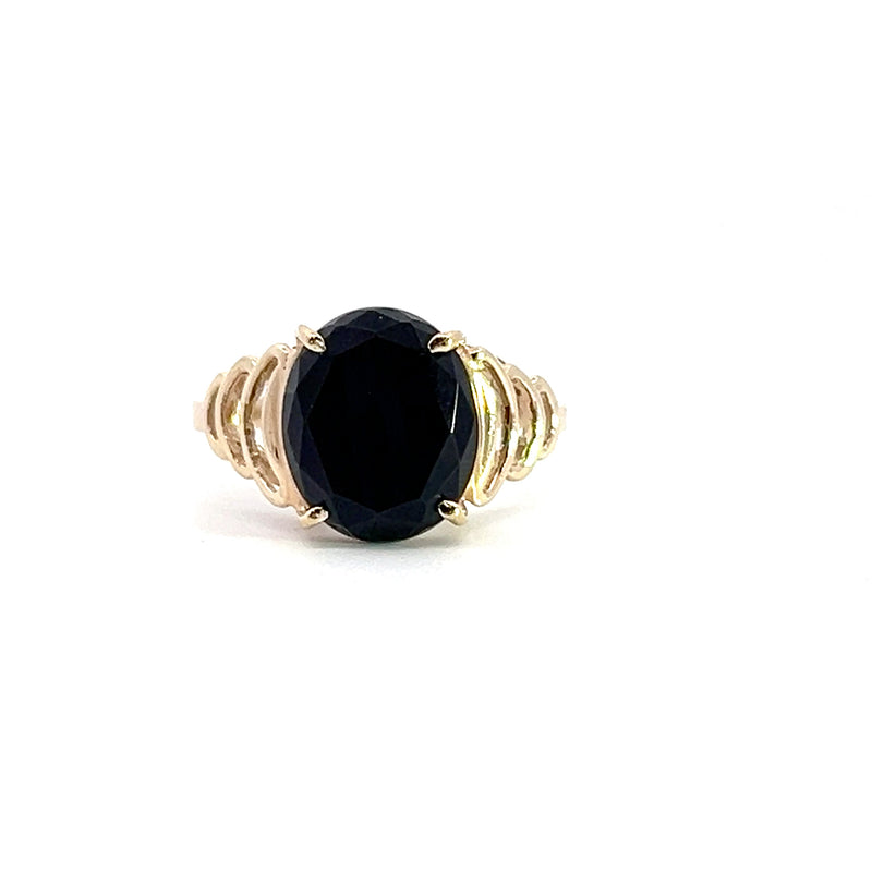 10K YG Black Onyx Ring