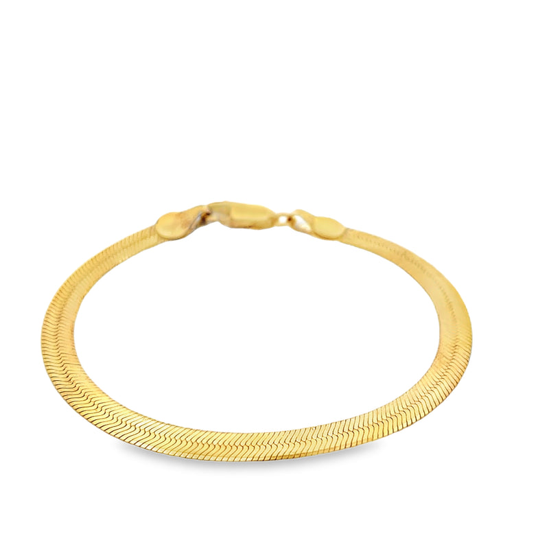 Gold Plated Sterling Silver Herringbone Bracelet 7