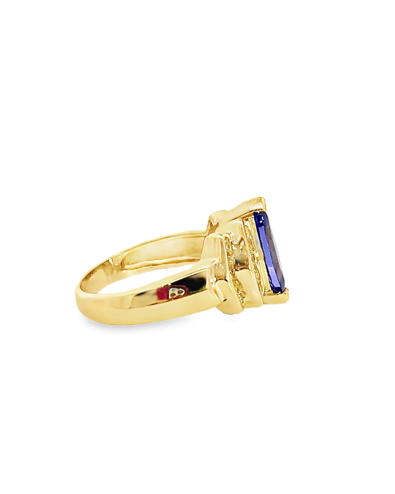 14K YG Tanzanite & Diamond Ring