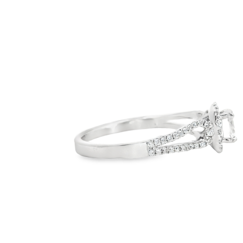 14K WG HALO DIAMOND ENGAGEMENT RING