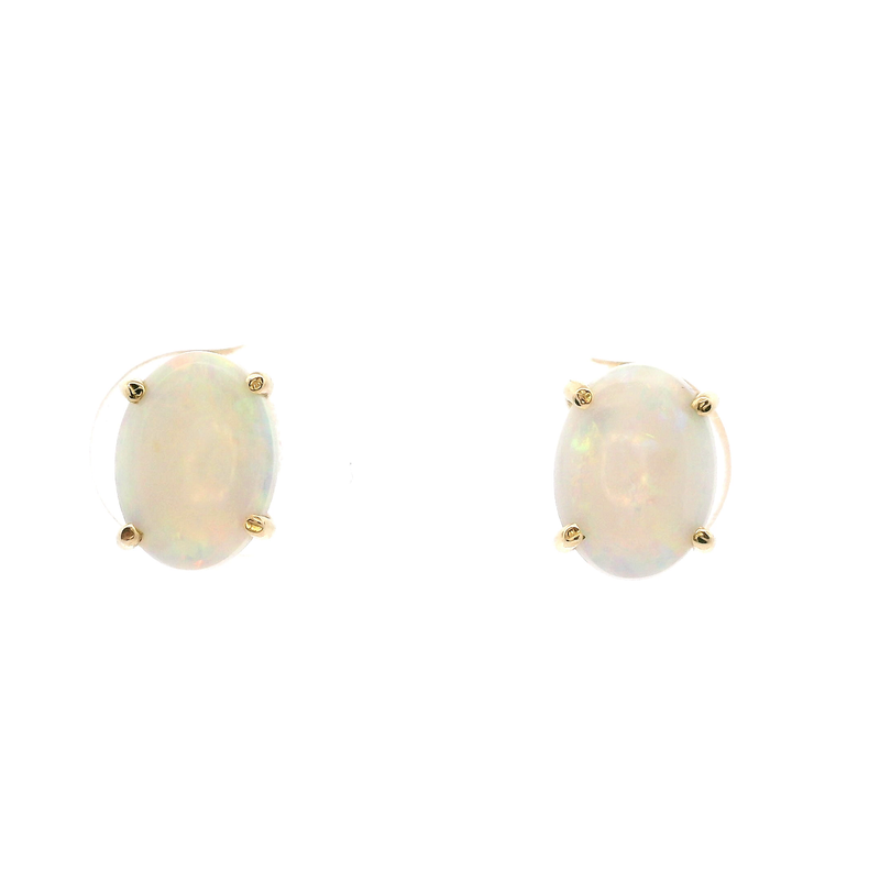 14K YG Opal Stud Earrings