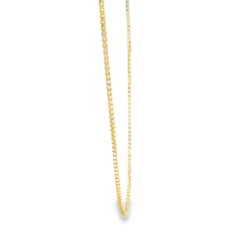 10K Two Tone Diamond Cut Box Chain 16"