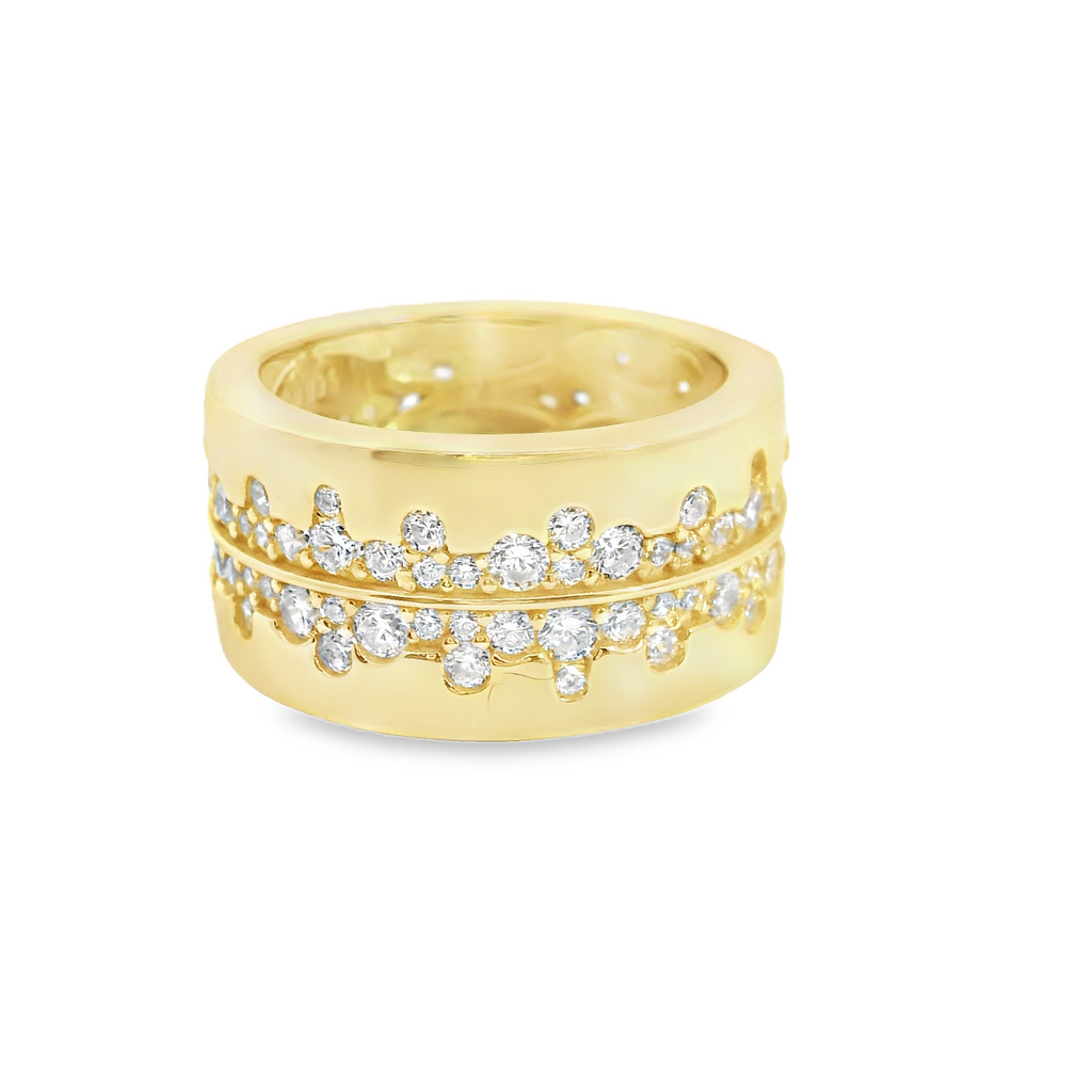 Wide Gold Plated CZ Band