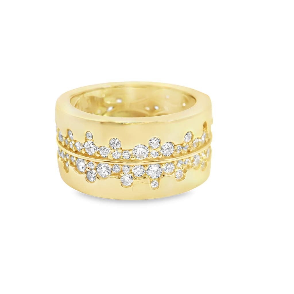 Wide Gold Plated CZ Band