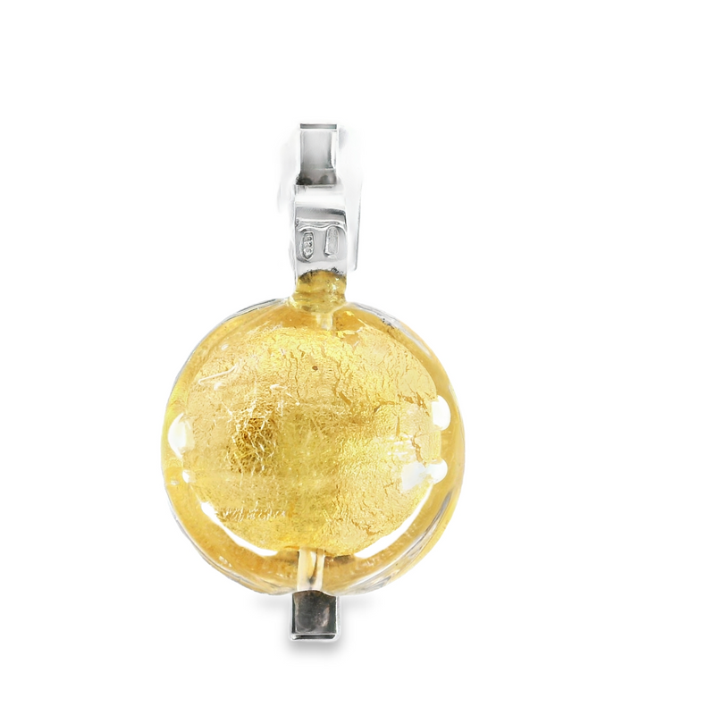 Sterling Sliver and Yellow Glass Pendant