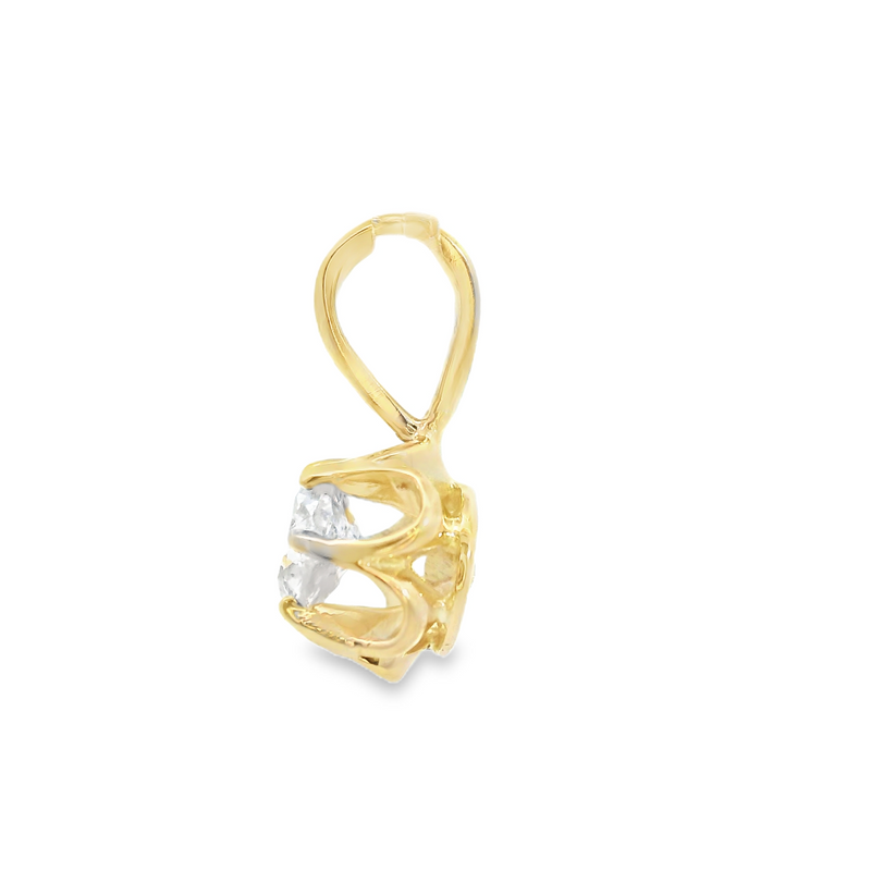 14K YG Diamond Pendant