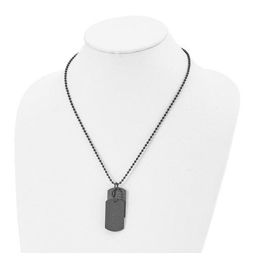 Black Plated Dog Tag & Chain