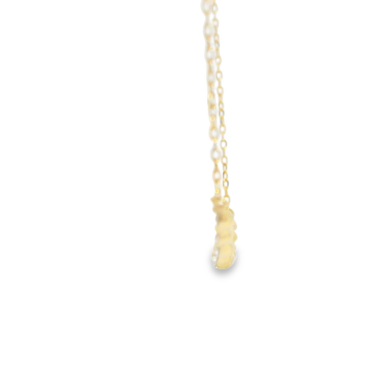 18K YG Curved Diamond Bar Necklace