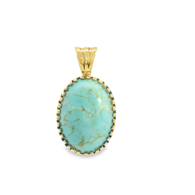 14K YG Turquoise Pendant