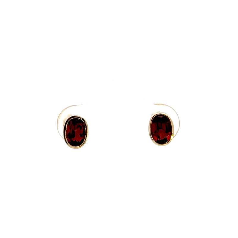 10K YG Garnet Earrings