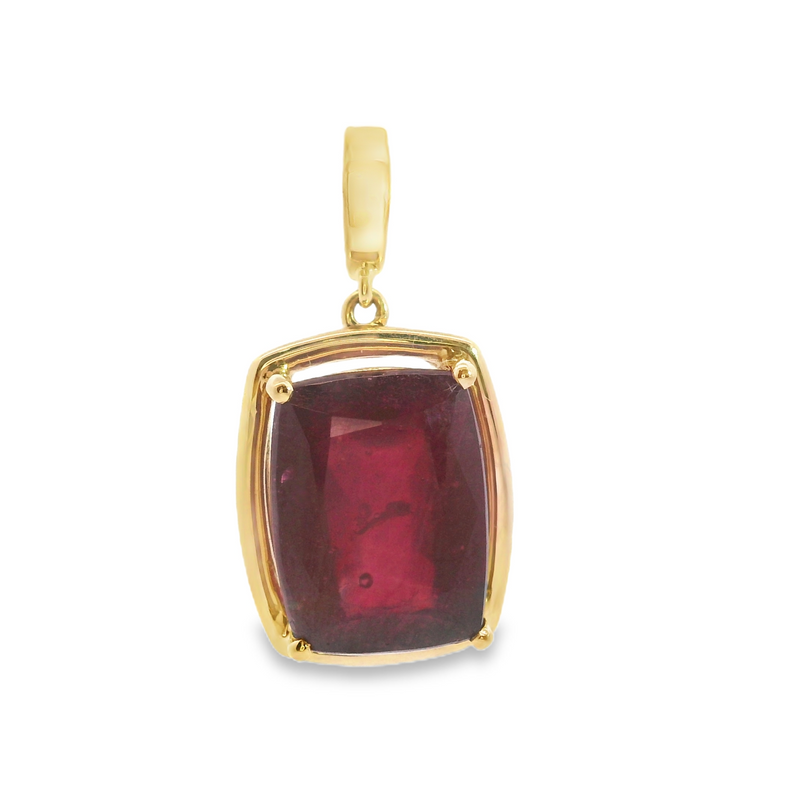 10K YG Synthetic Ruby Pendant