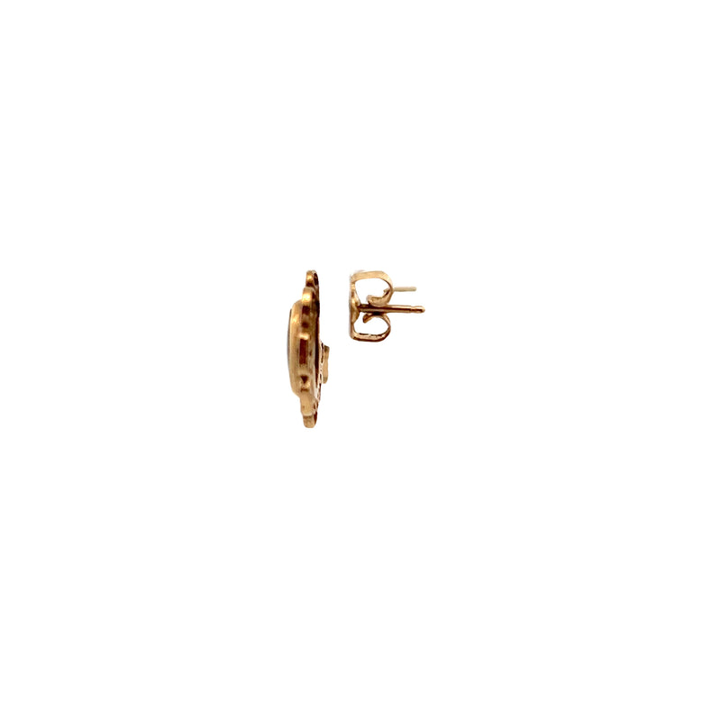 14K YG Nephrite Earrings