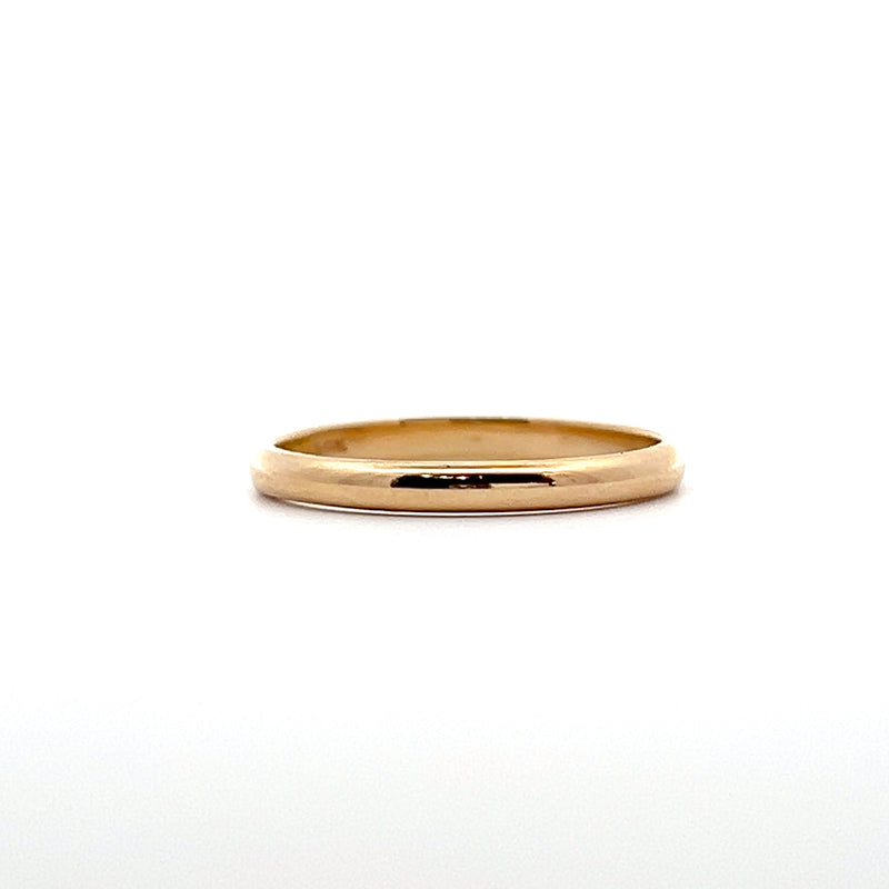 14K YG 2.0mm Half Round Wedding Band